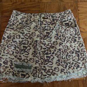 cheetah print jean skirt from blu spero